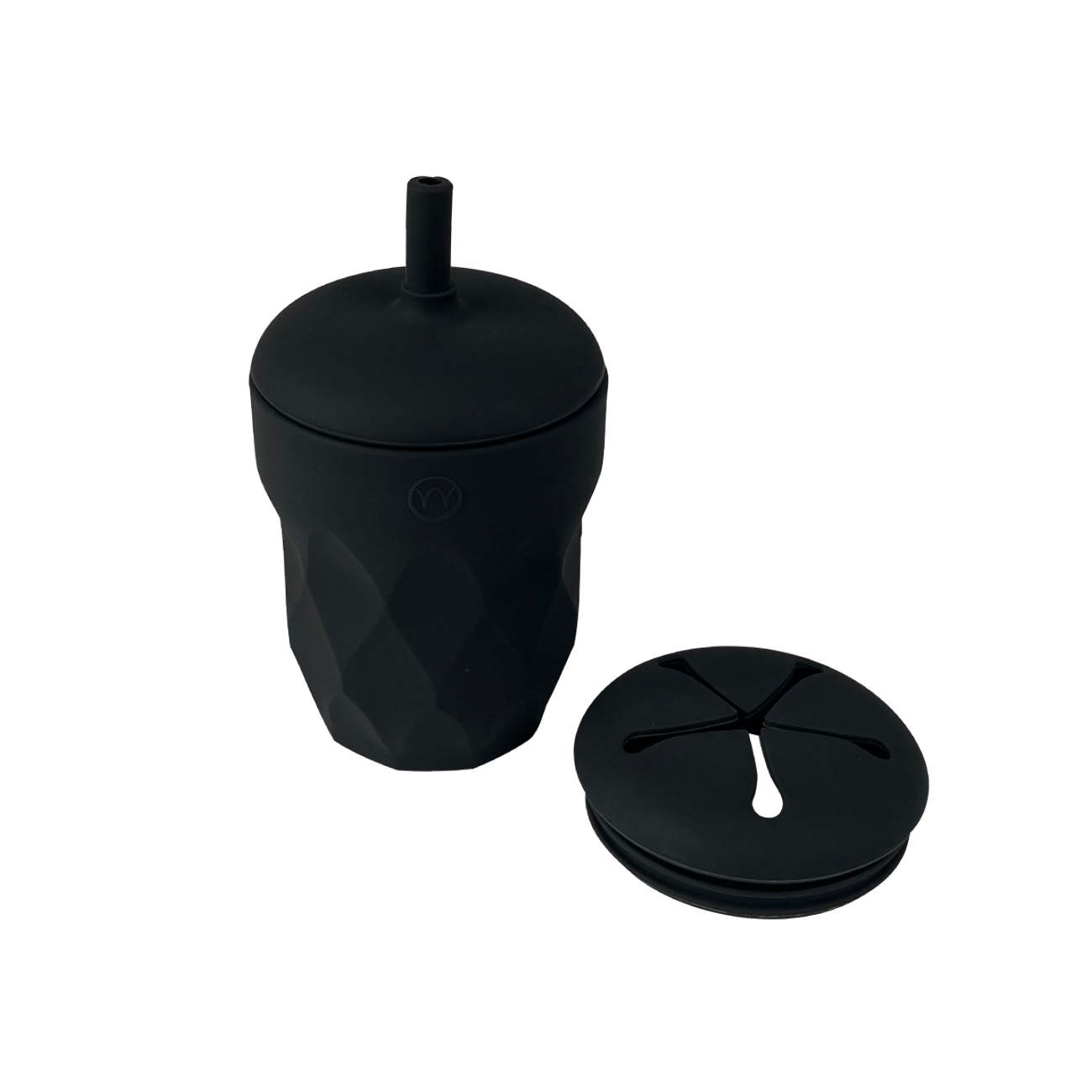 Silicone Cup with Straw and Snack Lid